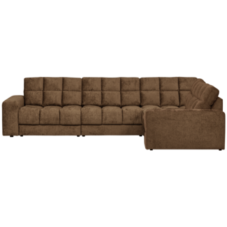 Woood Second date hoekbank rechts structure velvet brass