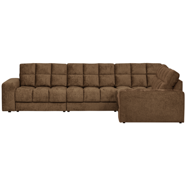 Woood Second date hoekbank rechts structure velvet brass