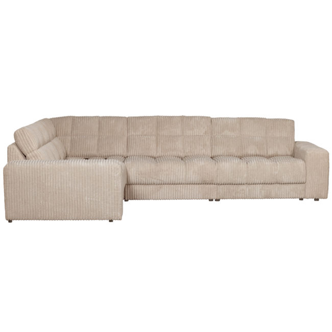 Woood Second date hoekbank links grove ribstof travertin