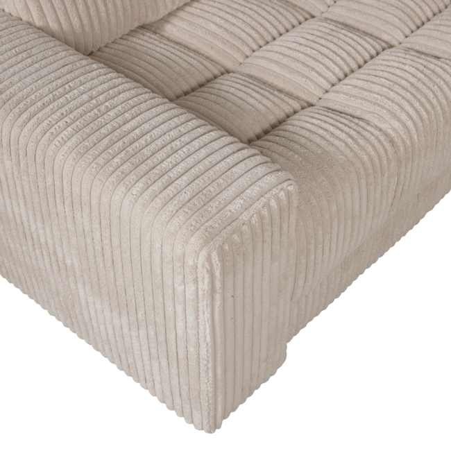 Woood Second date hoekbank links grove ribstof travertin