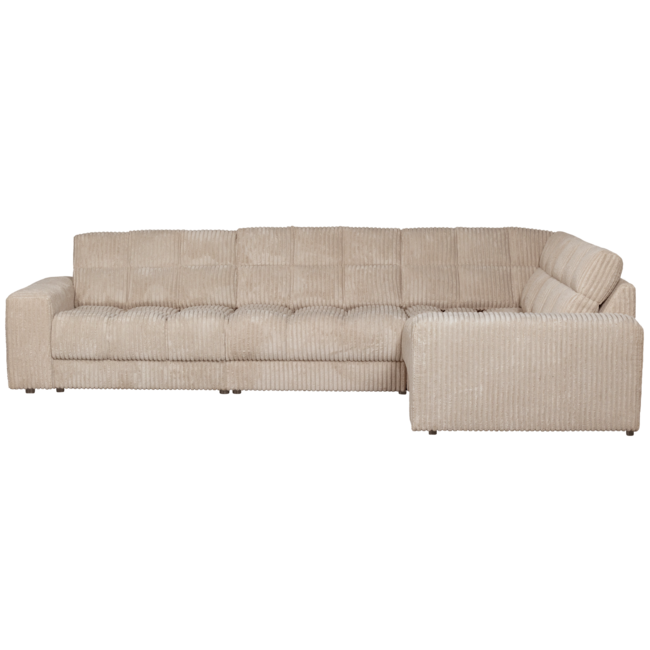Woood Second date hoekbank rechts grove ribstof travertin