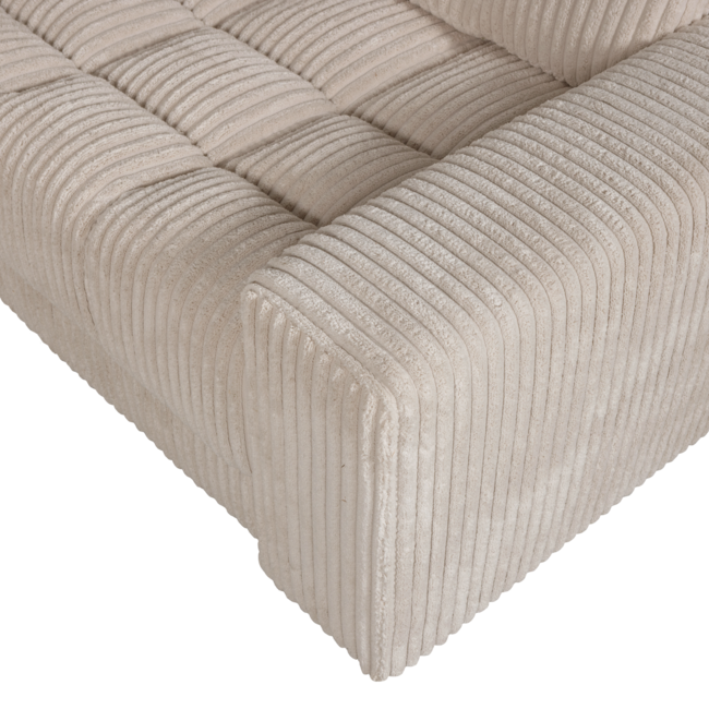 Woood Second date hoekbank rechts grove ribstof travertin