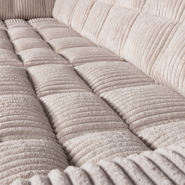 Woood Second date hoekbank links grove ribstof naturel