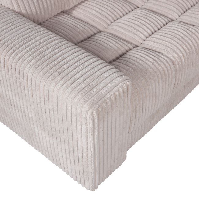 Woood Second date hoekbank links grove ribstof naturel