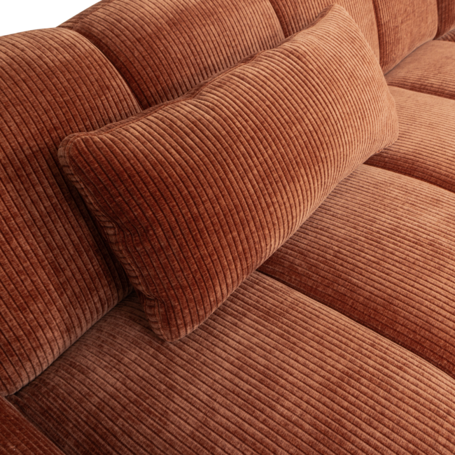 Woood Mojo kussen geweven ribstof roestbruin