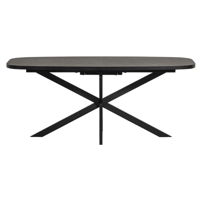 Woood Arros eettafel uitschuifbaar 180-220x90cm mdf zwart