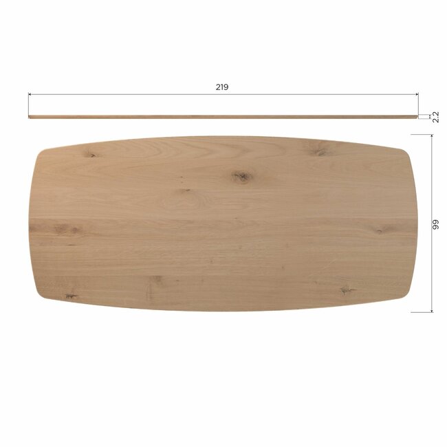 Woood Tablo eettafel deens ovaal dl 220x100cm transparant [fsc]