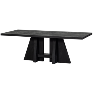 Woood Kean eettafel met middenpoot mango zwart 220x100cm
