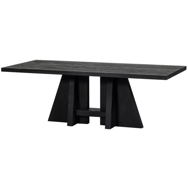Woood Kean eettafel met middenpoot mango zwart 220x100cm