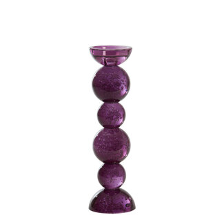 Light en Living Kaarsenhouder Ø9,5x34 cm ITINGA glas bubbel paars