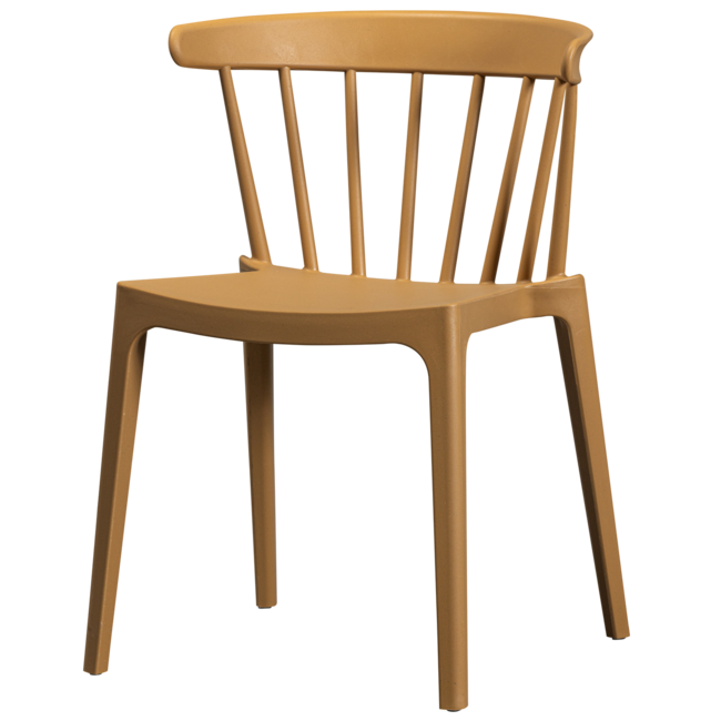 Woood Bliss tuinstoel met spijlen wood fiber caramel melange