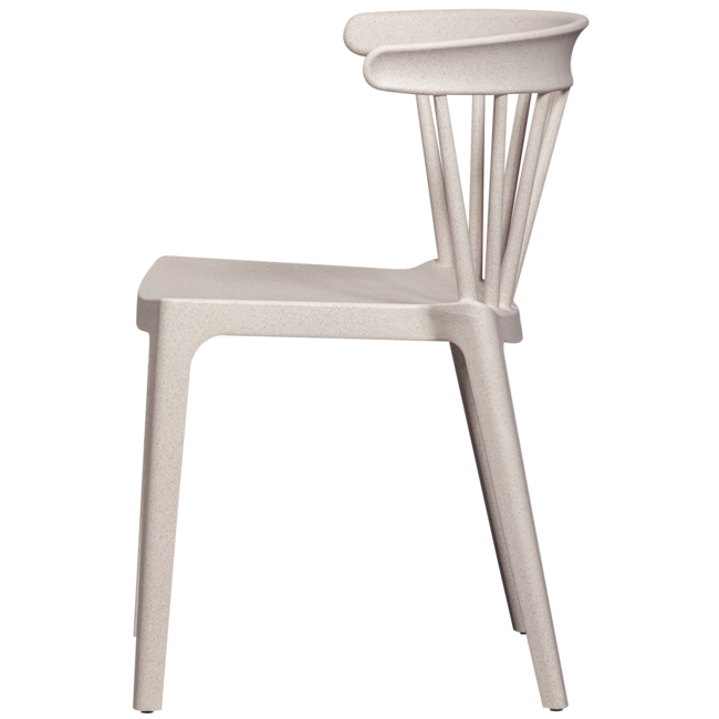 Woood Bliss tuinstoel met spijlen wheat fiber off white melange