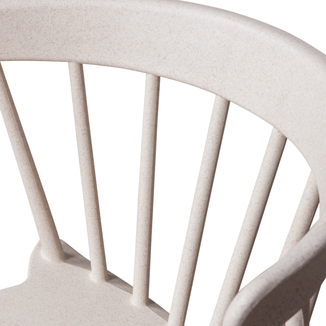 Woood Bliss tuinstoel met spijlen wheat fiber off white melange