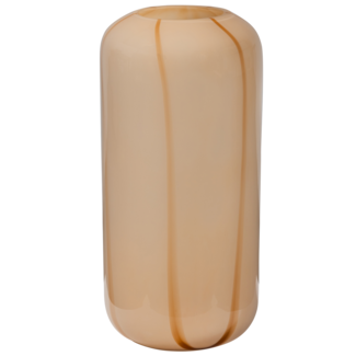 Woood Arles vaas glas met streep naturel