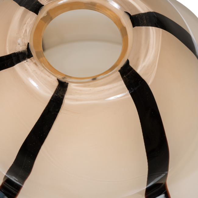 Woood Kency vaas glas met streep naturel/zwart