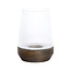 Light en Living Windlicht Ø22x30 Cm MINAS glas Rib helder+hout donkerbruin