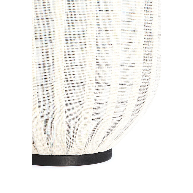 Light en Living Windlicht Ø30X45,5 CM DEZULO Linnen Naturel+zwart hout