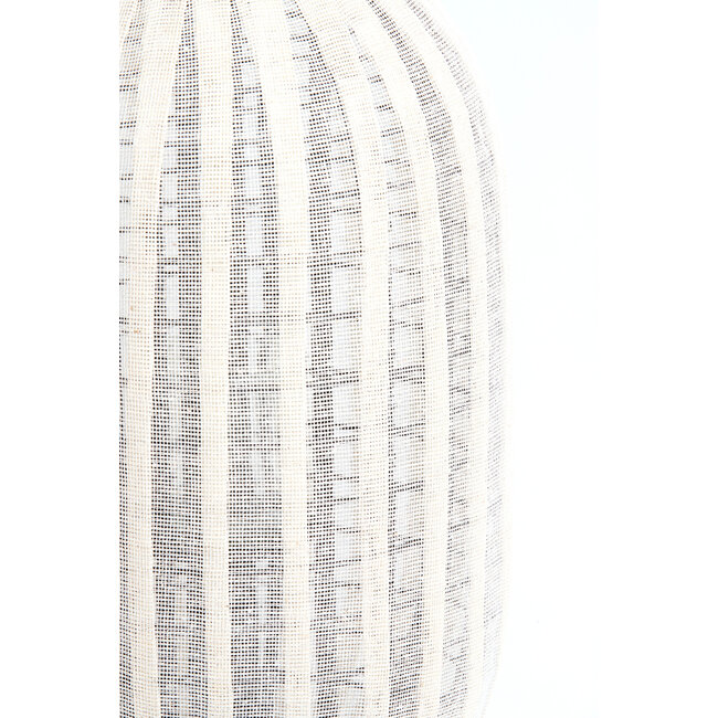 Light en Living Windlicht Ø34X57 CM DEZULO Linnen Naturel+zwart hout