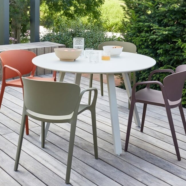 Woood Auke buitentafel aluminium mist 75xo120cm