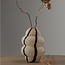 Woood Kency vaas glas met streep naturel/zwart