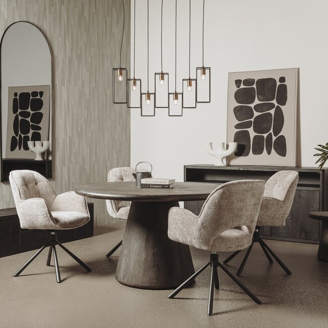 Tower Living Asti Eetkamertafel rond olijfbruin 130 cm