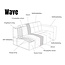 Pepp Interiors Bank Wave 2.5 zits met chaise longue rechts modesto 492