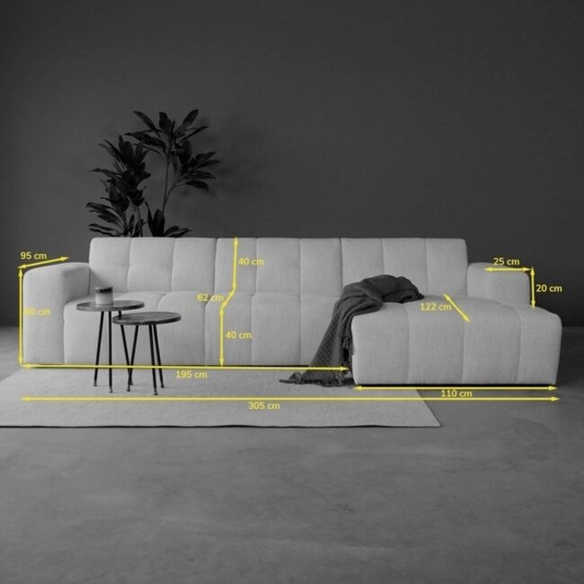 Pepp Interiors Bank Wave 2.5 zits met chaise longue rechts modesto 484