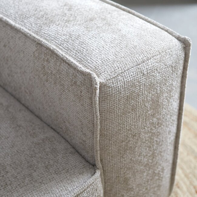 Pepp Interiors Bank River met chaise longue rechts in Majestic 603