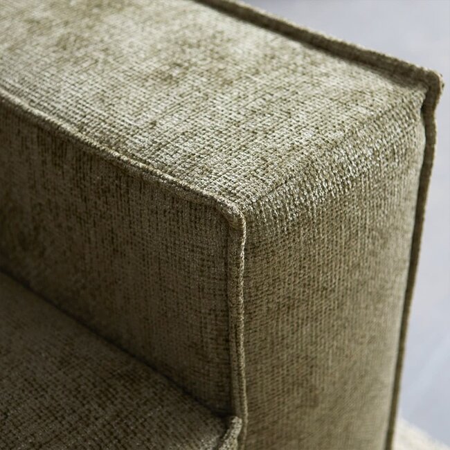 Pepp Interiors Bank River U opstelling met chaise longue links in Majestic 607