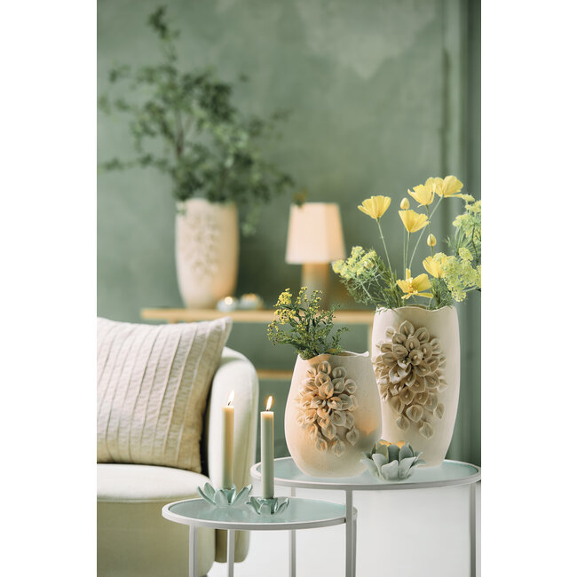 Light en Living Vaas deco 23X20,5X26 cm AMIATA keramiek mat crème