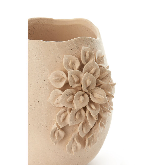 Light en Living Vaas deco 23X20,5X26 cm AMIATA keramiek mat crème