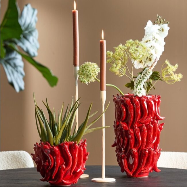 Light en Living Vaas deco 25,5x24,5x20,5 cm PEPPER  keramiek rood