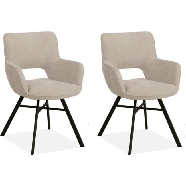 WoonMax Eettafelstoel Mercury Miami - Ash, Zwart of Toffee