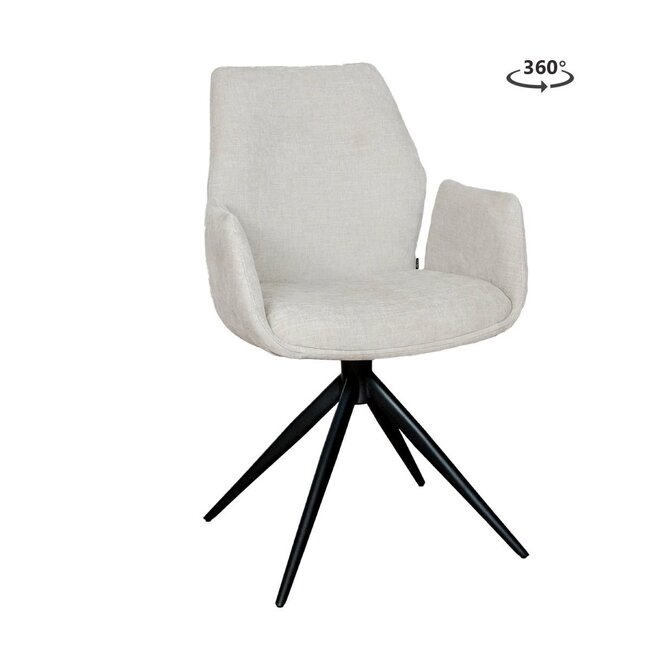 WoonMax Eettafelstoel Puebla Miami - Ash, Zwart of Toffee