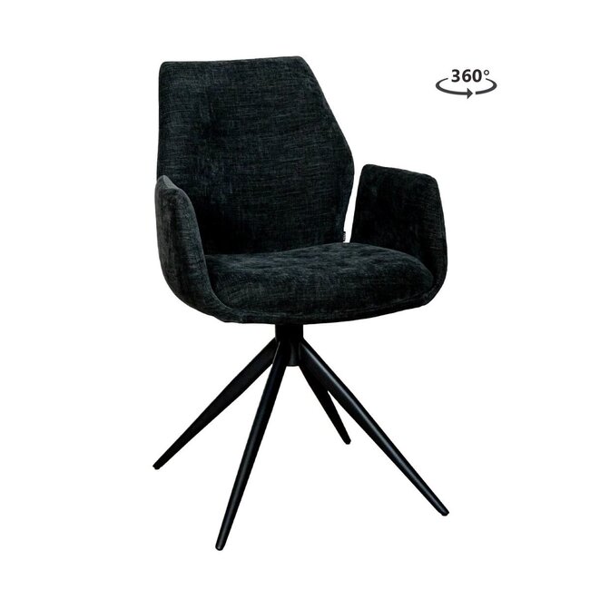 WoonMax Eettafelstoel Puebla Miami - Ash, Zwart of Toffee