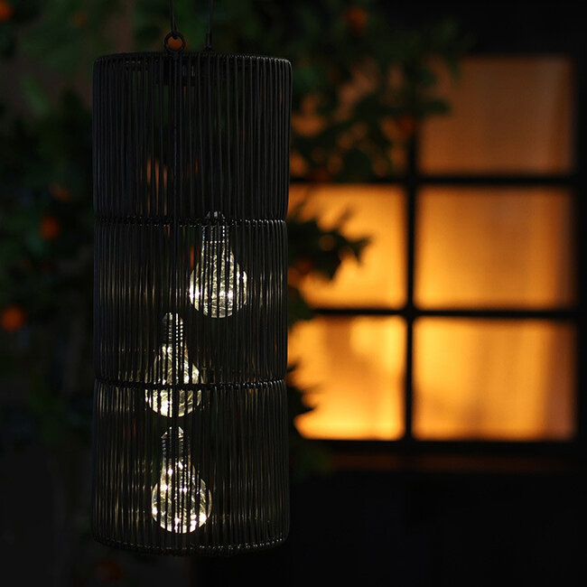 Countryfield Hanglamp solar LED Fadime L zwart