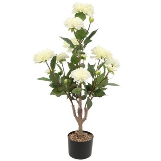 Countryfield Kunstplant Dahlia L wit - 82 cm hoog