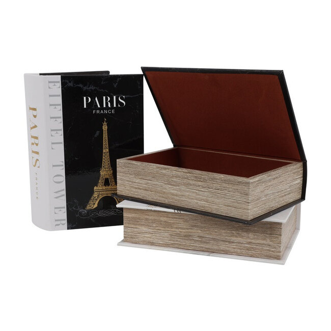 Countryfield Opbergbox Book New York,Paris,Londen set van 3 –L27B18H7CM