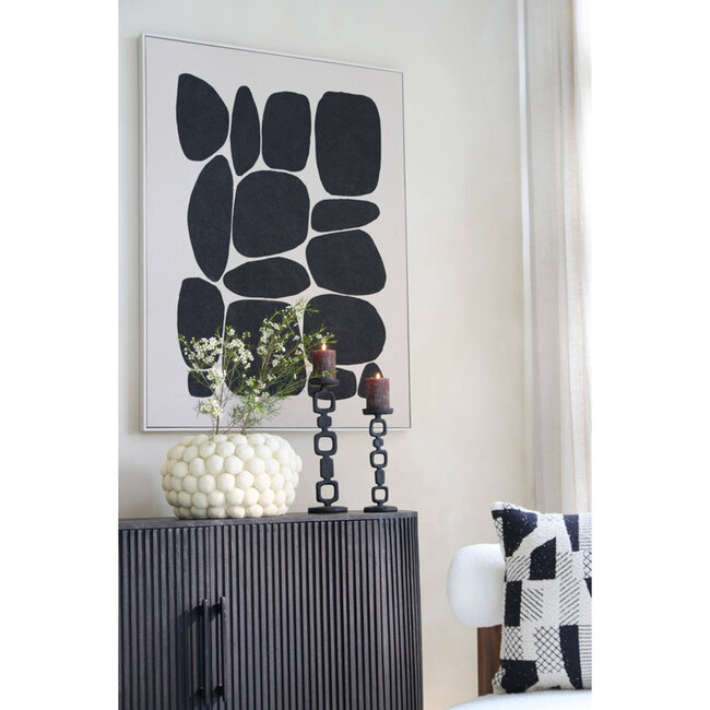 Light en Living Wandornament 90x3,5x120 cm CALDERA crème+zwart