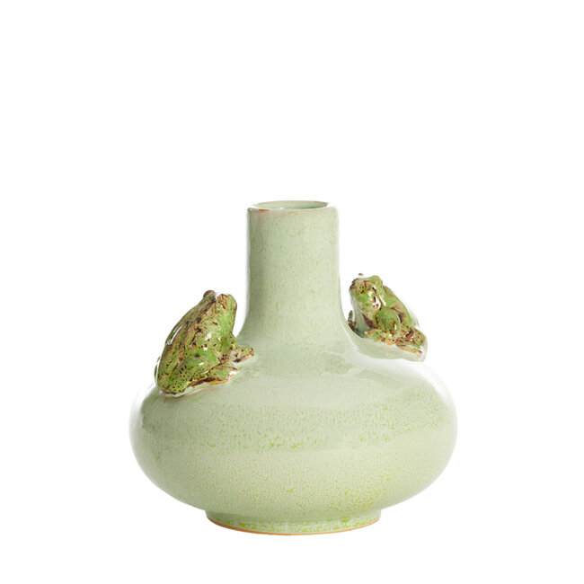 Light en Living Vaas deco Ø26x25 cm FROG keramiek mint groen+groen