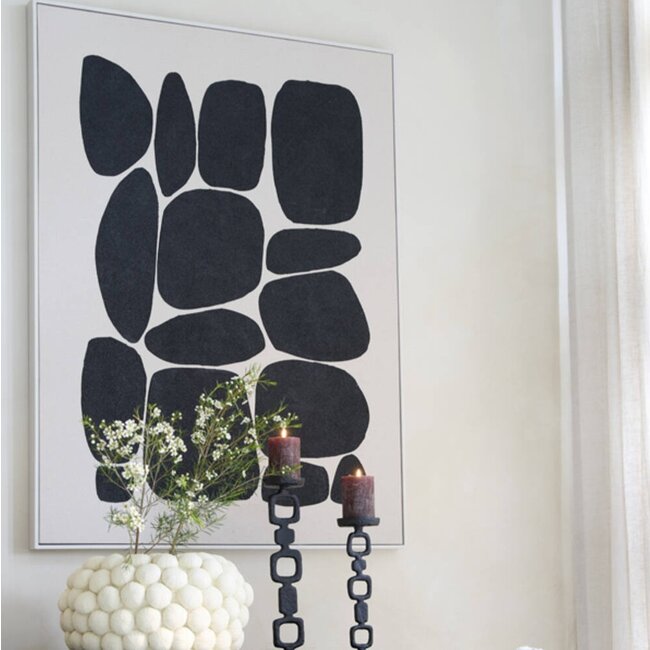 Light en Living Wandornament 90x3,5x120 cm CALDERA crème+zwart