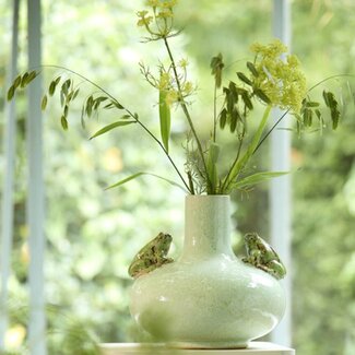 Light en Living Vaas deco Ø26x25 cm FROG keramiek mint groen+groen Light en Living Vaas deco Ø26x25 cm FROG keramiek mint groen+groen
