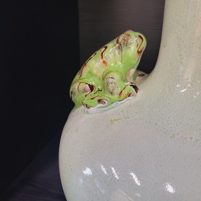 Light en Living Vaas deco Ø26x25 cm FROG keramiek mint groen+groen