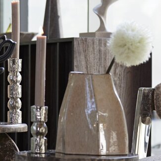 Light en Living Vaas deco 25,5x22x27 cm CHIADO glans beige