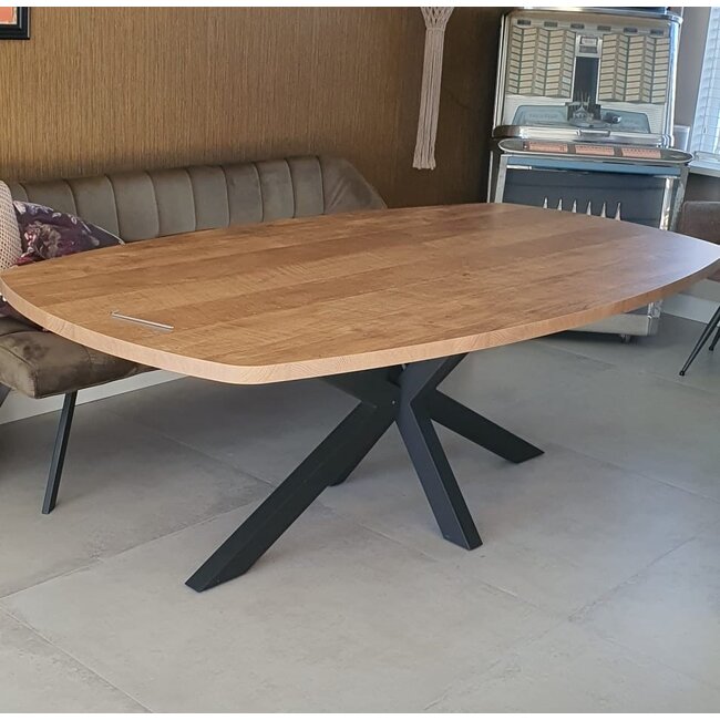 WoonMax Eettafel Deens ovaal Costa 250x128 cm - old teak