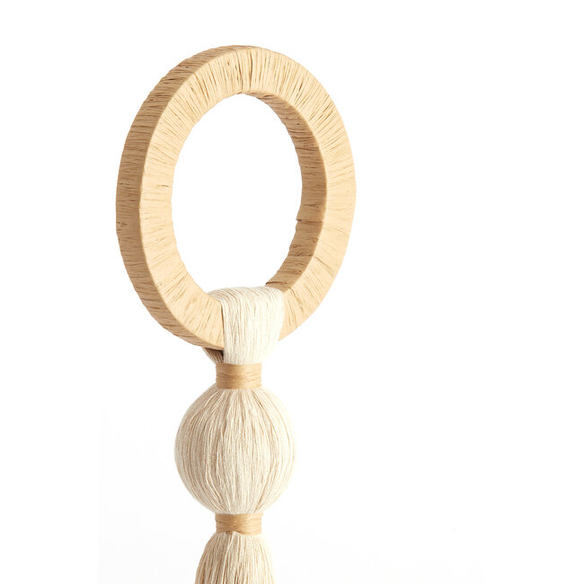 Light en Living Ornament Ø14X62 cm Yaviza creme+Raffia Natural