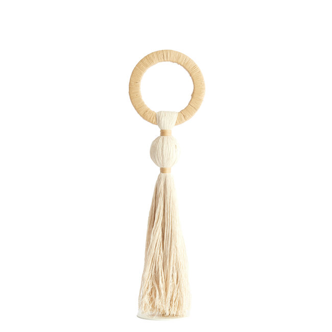 Light en Living Ornament Ø14X62 cm Yaviza creme+Raffia Natural