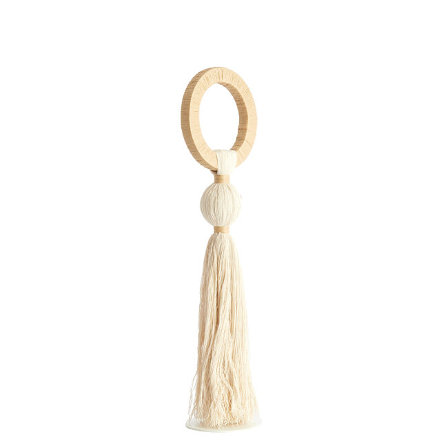 Light en Living Ornament Ø14X62 cm Yaviza creme+Raffia Natural