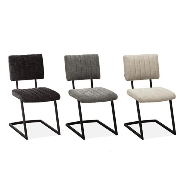 WoonMax Eettafelstoel  Mats Miami - Ash, Zwart of Toffee