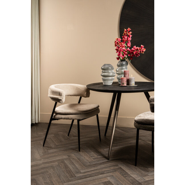 PTMD Eettafel Fieron Acacia zwart organisch 110 cm